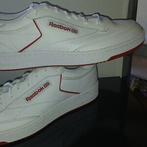 Reebok Club C 85 Mens White/Red Leather Sneakers